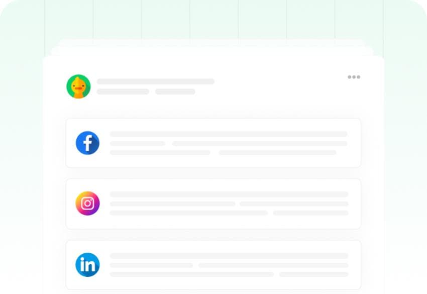 One social media post expanded into separate versions for Facebook, Instagram and LinkedIn.