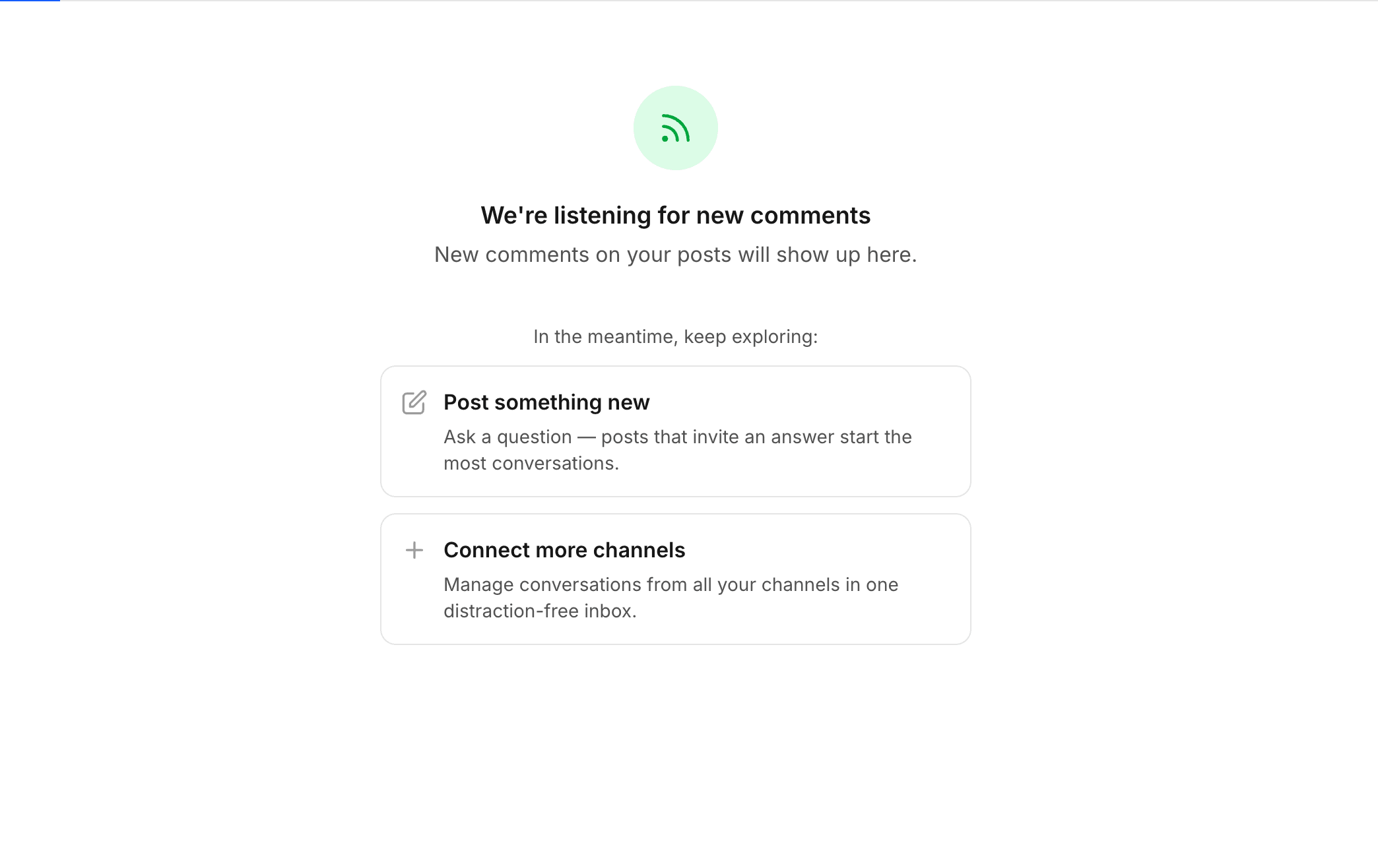 A unified inbox of comments from several social networks.